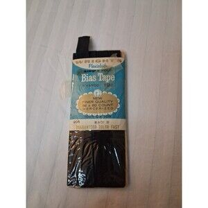 5 yards Black 1/4" wide double fold BIAS TAPE 100% Cotton Vintage Wright's